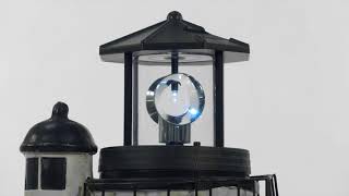 Chesapeakecrafts 3Mode Solar LED Lighthouse Beacon Authentic Revolving Flashing and Steady Modes [upl. by Eilegna]