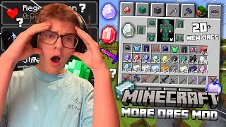 MINECRAFT MORE ORES MOD is an Entirely NEW GAME… 20 New Ores [upl. by Kihtrak]