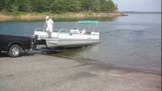 How to Load a Pontoon Boat onto a Trailer in less than 2 Minutes [upl. by Aneehsat]