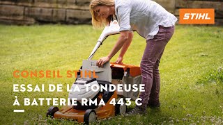 Essai de la tondeuse à batterie RMA 443 C [upl. by Htennaj]