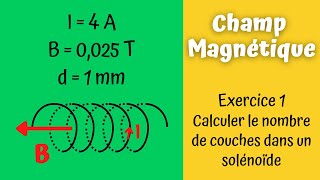 Exercice 1 Champ magnétique calculer le nombre de couches dun solénoïde [upl. by Rannug]