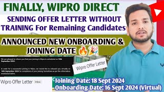 Wipro Onboarding Latest Update  Joining Date Out  Offer Letter  Preskilling Training  Rejection [upl. by Alul952]