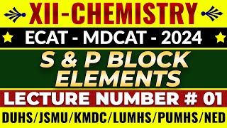 MDCATECAT2024  XIICHEM  S amp P BLOCK ELEMENTS  LEC1 [upl. by Eilsehc48]