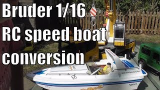 Bruder conversion to RC boat [upl. by Nuavahs]