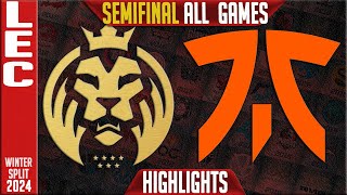 MDK vs FNC Highlights ALL GAMES  LEC Winter 2024 Playoffs Semifinal  MAD Lions KOI vs Fnatic [upl. by Nnylear]