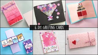 6 Easy Greetings Cards Ideas  Handmade Greeting Cards [upl. by Delp]