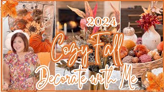 🍁NEW🍁 FALL DECORATE WITH ME 2024  HOW TO  COZY LIVING ROOM AUTUMN DECOR  🍂 EASY Fall Decor Tips [upl. by Hansiain]