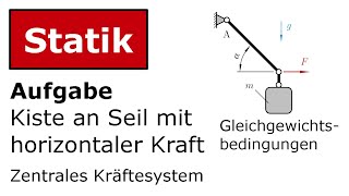 🔧 Kiste an Seil mit Kraft mit GGB Technische Mechanik Statik Zentrales Kräftesystem [upl. by Eahsal916]