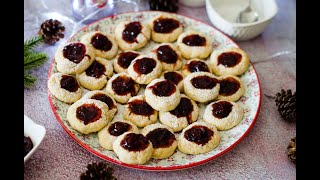 Biscotti alla marmellata o confettura facili veloci super deliziosi senza tagliabiscotti [upl. by Kiona]