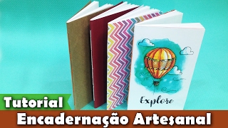 DIY  Encadernação artesanal  costurada  PAP  Tutorial  PapelEmTudo [upl. by Nnylsaj]