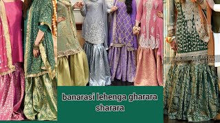 banarasi brocade jamawar lehenga gharara sharara and plazo full designing detail [upl. by Selda229]