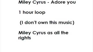 Miley Cyrus  Adore you 1 hour loop [upl. by Ydennek]