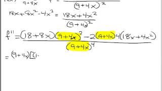 Calculus  2nd Derivative with Quotient Rule [upl. by Muslim]