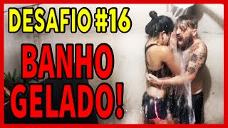 TOMANDO BANHO COM ÁGUA GELADA NO FRIO DESAFIO 16 [upl. by Anilahs]