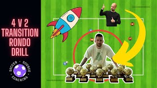 4v2 Transition Rondo  U11 U12 U13  Soccer Football Drills [upl. by Beverle]