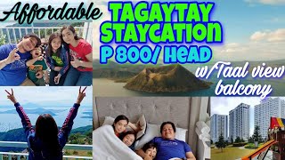 Cheap and affordable TAGAYTAY Staycation Room tour for as low as 800head with taal view SMDC WIND [upl. by Mobley]