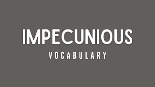 What is the meaning of Impecunious [upl. by Vida687]