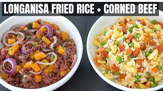 Longanisa Fried Rice and Ginisang Corned Beef with Kalabasa [upl. by Hsivat572]