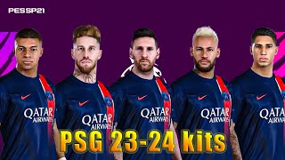 PES 2021  PSG New Kits Season 20232024 CPK Version [upl. by Waki]