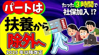 【大改悪】パートは扶養から除外の方向！低収入･短時間でも社会保険強制加入へ【アルバイト･フリーランス･副業･主婦健康保険･厚生年金加入条件節約マイクロ法人年収130･106万円の壁2025】 [upl. by Caty]