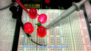 Fullwave bridge rectifier with LEDs [upl. by Ehtyaf]