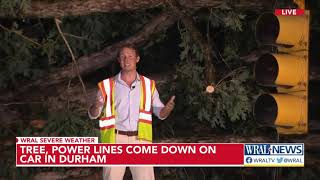 Severe storms leave power outages downed trees in Durham [upl. by Nadya]