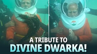 PM Modi dives to pray at ancient Dwarka under the sea [upl. by Avilo]