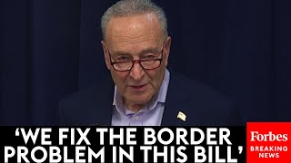 JUST IN Schumer Promotes JustReleased Bipartisan Supplemental And Border Bill [upl. by Akehsat]