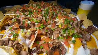 Nachos Con Arrachera y Frijoles  Parrilleros Monterrey [upl. by Dolores971]