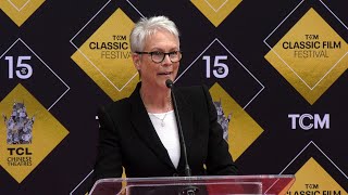 Jamie Lee Curtis speech at Jodie Fosters hand and footprint ceremony at TCL Chinese Theatre [upl. by Minoru958]