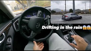 INFINITI Q50 DRIFTS IN THE RAIN POV LOUD [upl. by Schreiber558]