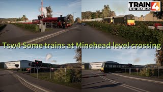 Tsw4 Some trains at Minehead Level crossing [upl. by Enrico]