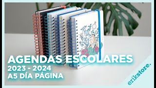 AGENDAS ESCOLARES 2023  2024 DÍA PÁGINA A5  ErikStore [upl. by Anilag]