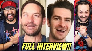 FINALLY Tobey Maguire Andrew Garfield Tom Holland TOGETHER Talk SpiderMan No Way Home REACTION [upl. by Atiuqiram115]