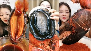 Chinese Girl Eat Geoducks Delicious Seafood  Seafood Mukbang Eating Show [upl. by Moonier872]