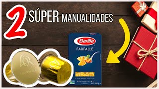 CÓMO HACER ARBOLITOS de NAVIDAD con MATERIAL RECICLADO ━ ★ ━ manualidades CAPSULAS de CAFE ✰ PASTA [upl. by Aramenta]