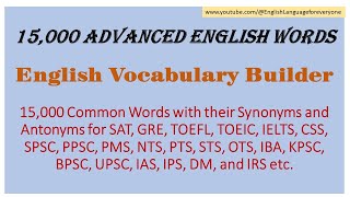 Class 001 l 15000 Advanced English Words l Vocabulary Builder I Vocabulary Booster l CSS Vocab [upl. by Angelis]