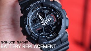 HOW TO CHANGE BATTERY CASIO GSHOCK GA140 [upl. by Buerger104]