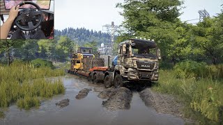 Man TGS 8X8 Heavy hauling in a forest  SnowRunner  Thrustmaster TX [upl. by Zile395]