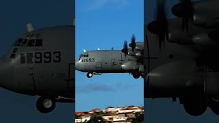 The Mighty C130T Hercules USN Beautiful Landing  Lajes shorts [upl. by Lally737]