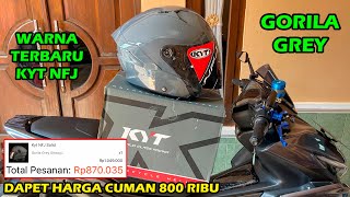 Beli helm Baru Kyt Nfj Gorila Grey Warna Terbaru  Unboxing amp Review [upl. by Daniele506]