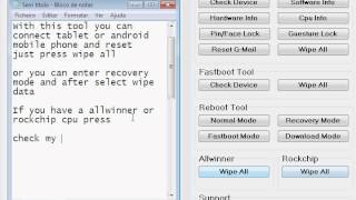 Software to Hard Reset Allwinner amp Rockchip and all other  Chinese Tablet Android Tool [upl. by Fen]