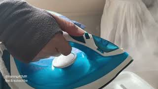 22 ASMR ironing with hot steam burst iron steams a lot ironingasmr steamiron [upl. by Annaej]