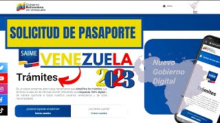 COMO SOLICITAR PASAPORTE NUEVO en la NUEVA PAGINA SAIME  Tips de ayuda 2023 [upl. by Ahsenroc665]