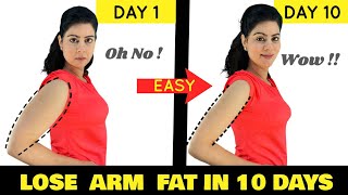 Women’s Workout  Reduce Arm Fat in 10 Days  7 Mins Easy Home Workout  No Equipment   MUST TRY [upl. by Arihsaj376]