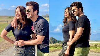 Divyanka Tripathi amp Arjun Bijlani Cute Together Posing On Khatron Ke Khiladi 11 Set [upl. by Eicrad]