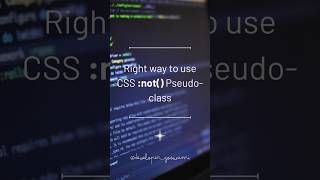 How to use CSS not Pseudoclass [upl. by Akirret658]