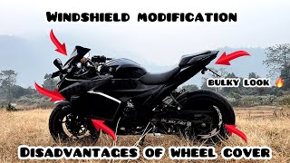 Gixxersf Windshield modified  Disadvantages of Wheelcover  Modifications [upl. by Duke]