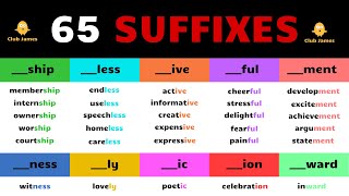 SUFFIX  Learn 65 Everyday Suffixes in English with Example Sentences  English Vocabulary [upl. by Nort302]