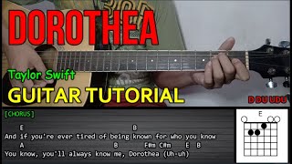 Taylor Swift – DOROTHEA  Guitar Tutorial  LYRICS and CHORDS  Cover [upl. by Ahsikal786]